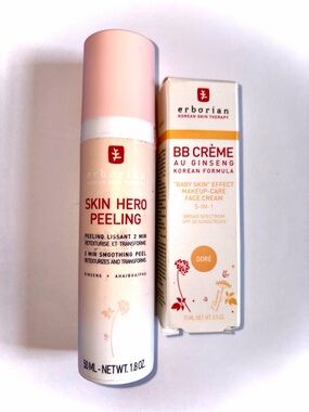 2 PC Lot Erborian Korean Skincare: BB Cream Dore & Skin Hero